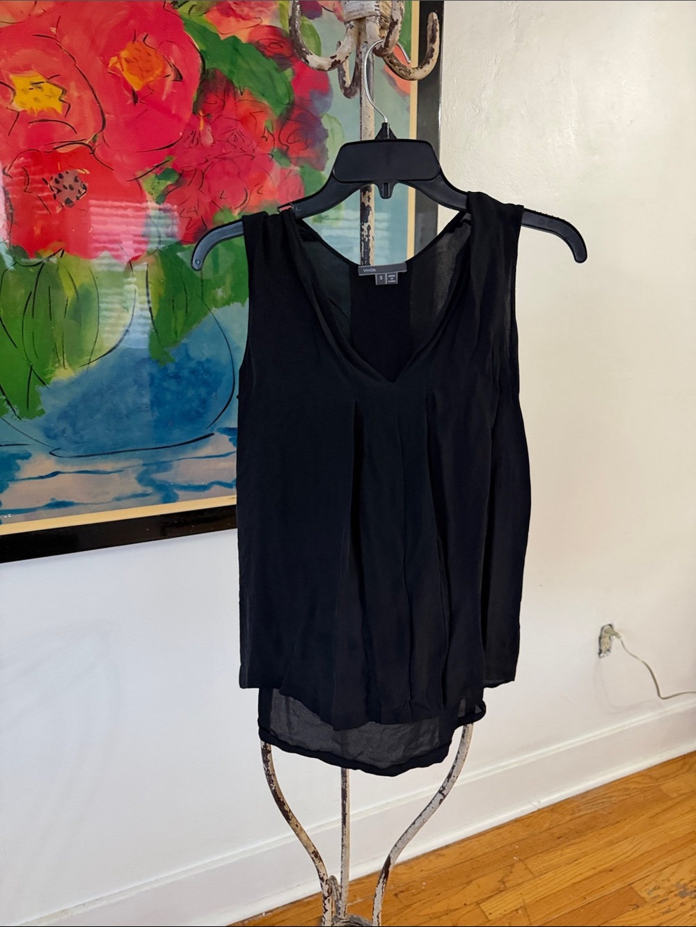 Vince Black Sleeveless V-Neck Camisole